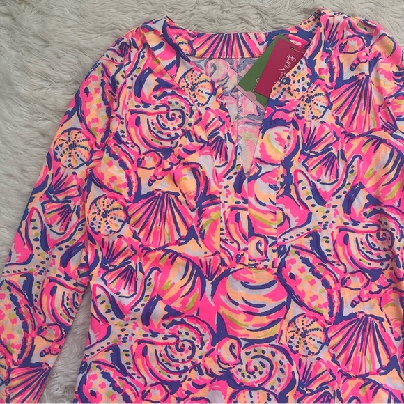 Lilly Pulitzer Riva Dress Mini 3/4 Sleeves Shell Of A Time Multi XS NWT New - Picture 4 of 11